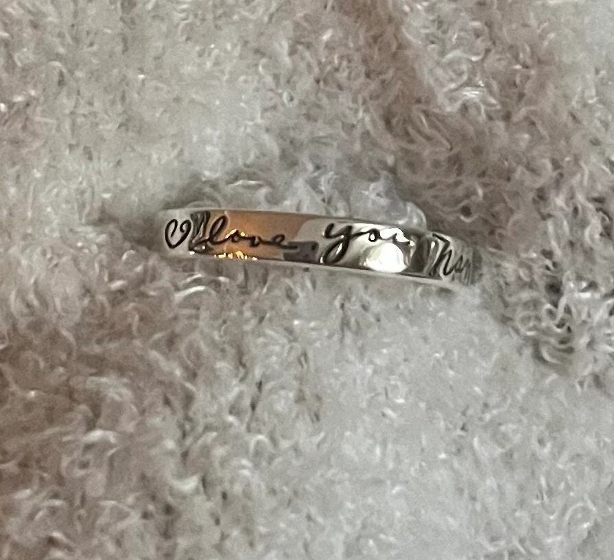 Actual handwriting fashion ring