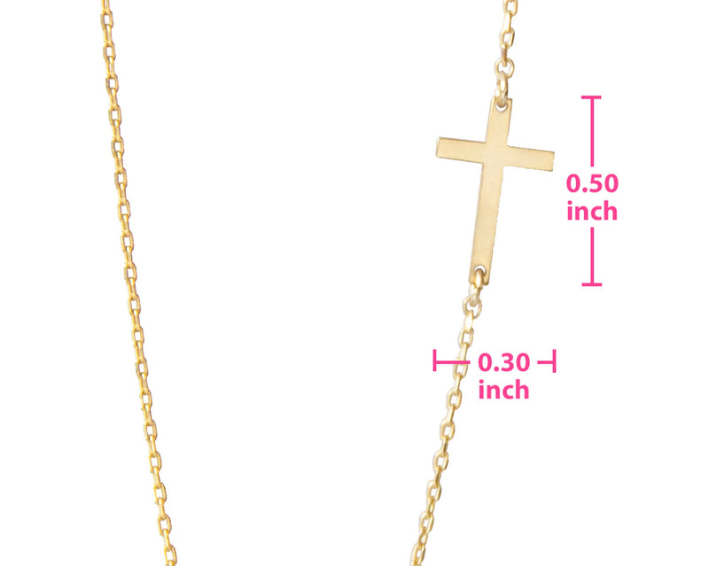 Dainty Sideways Cross Necklace Sterling Silver • Cross Choker Necklace • Dainty Gold Cross Necklace • Cross Jewelry Women