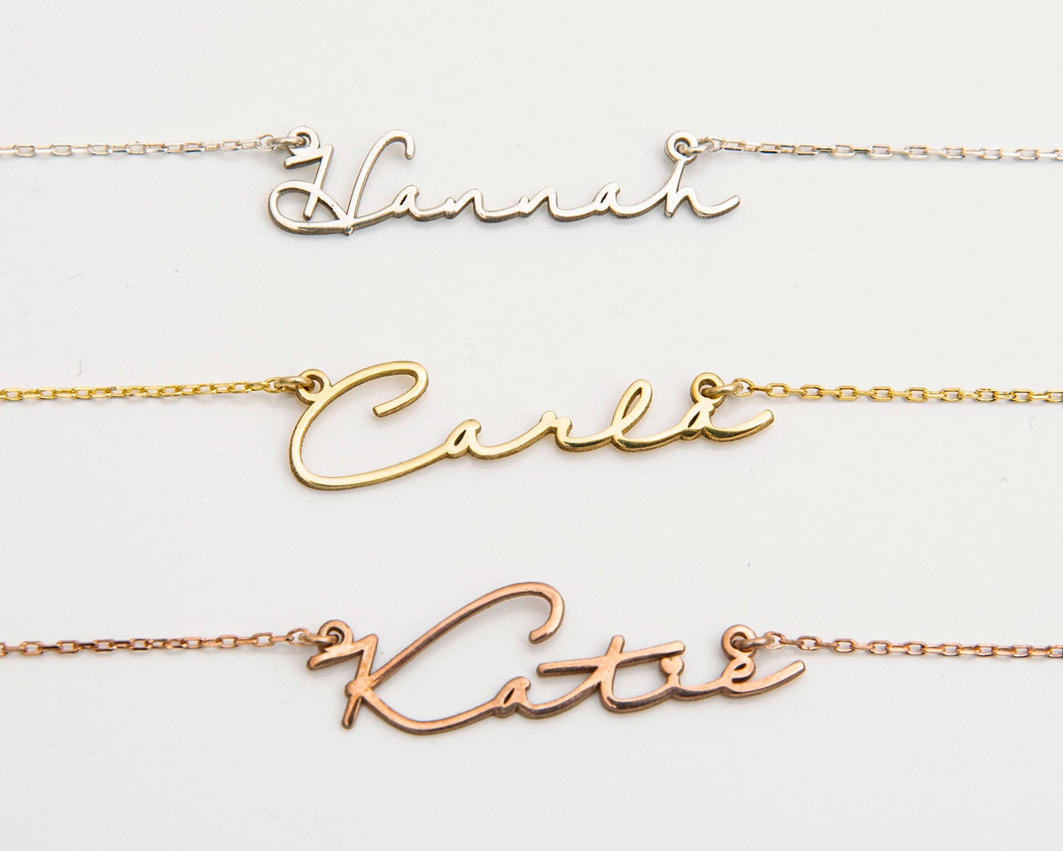 Handmade Personalized Name Necklace, Custom Name Necklace in Sterling Silver, Personalized Jewelry, Name Necklace Gold, Gift for Her