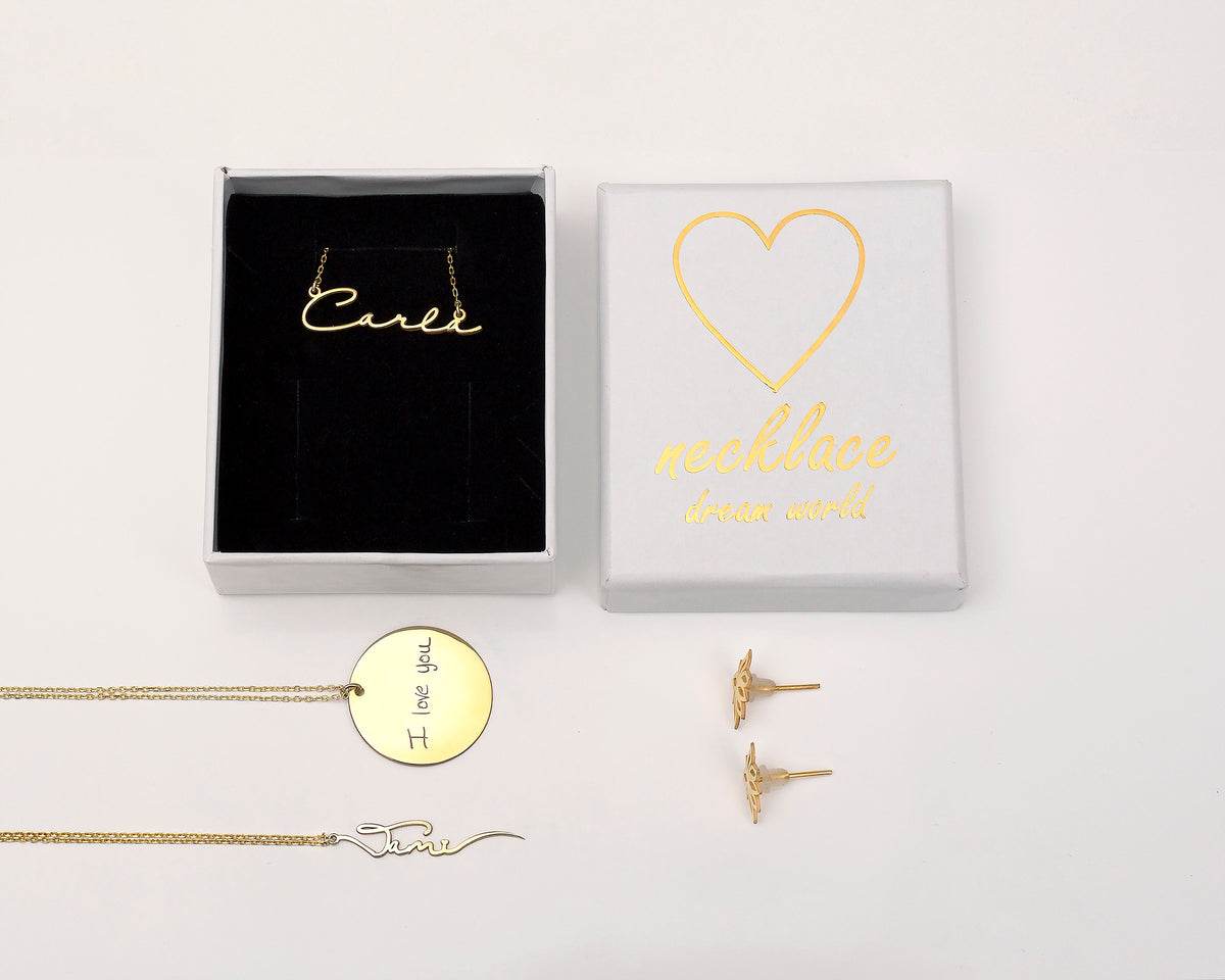 Unique Special Logo Design with Your Initials Charm Necklace comes as Solid Gold, Rose Gold or Sterling Silver by NecklaceDreamWorld