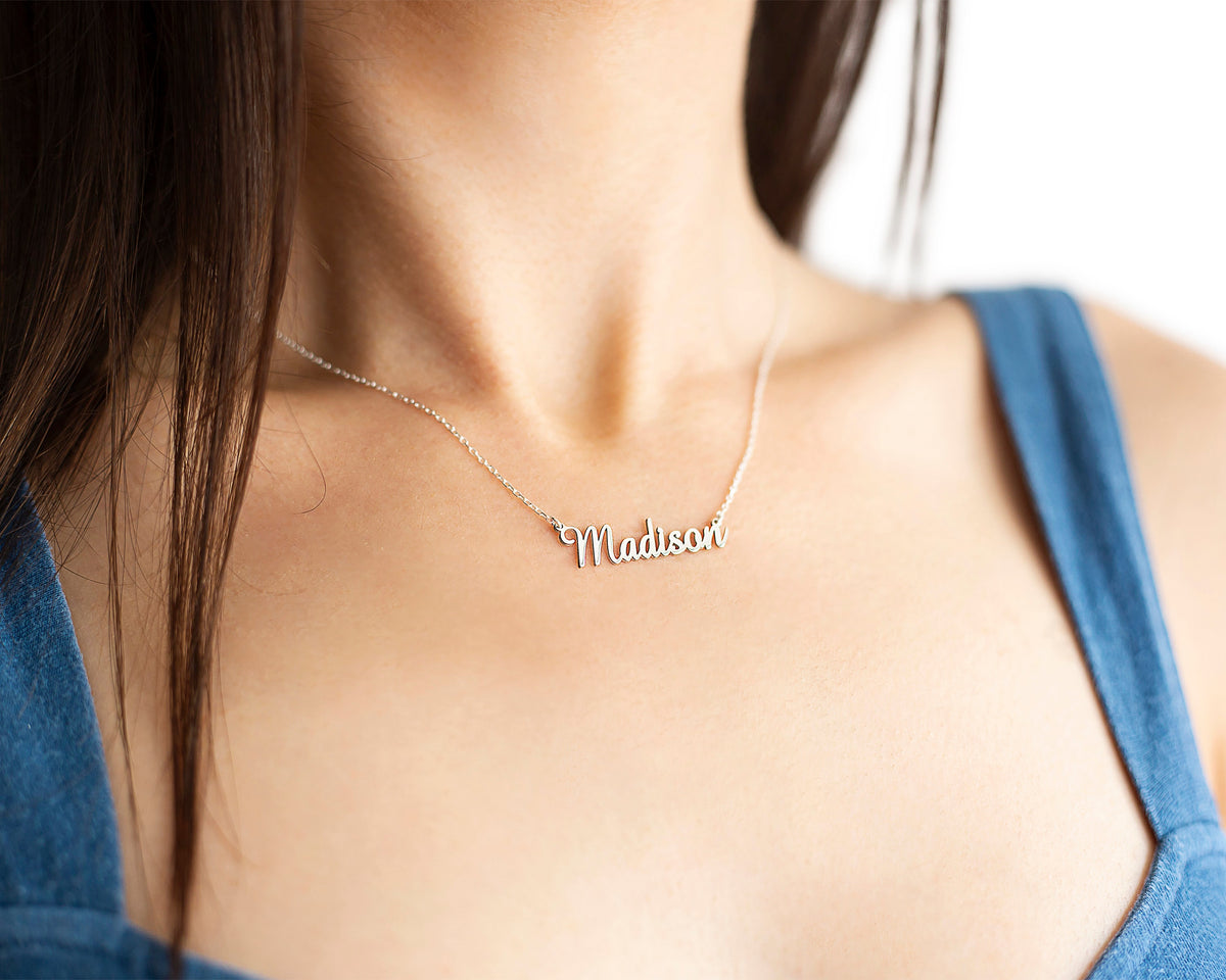 Handmade Dainty Personalized Name Necklace, Custom Name Jewelry with Birthstone add on • Sterling Silver, Gold And Rose Gold Birthday Gifts