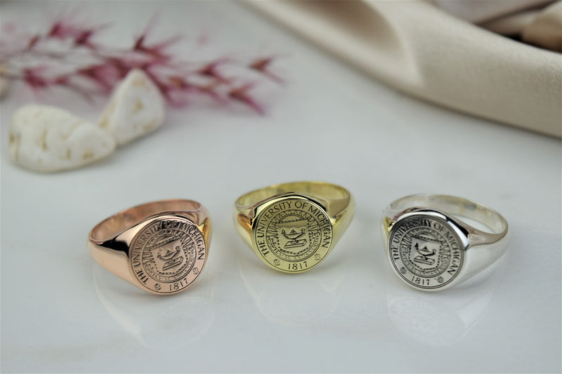 Custom College Class Ring • School Ring • Signet Ring • Graduation Gift • Personalized University Ring • High School Class Ring