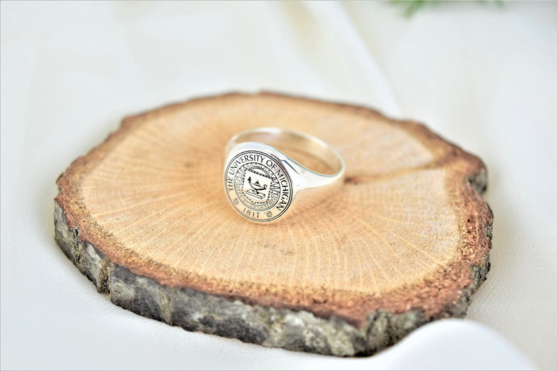 Custom College Class Ring • School Ring • Signet Ring • Graduation Gift • Personalized University Ring • High School Class Ring