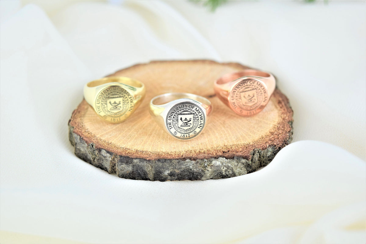 Custom College Class Ring • School Ring • Signet Ring • Graduation Gift • Personalized University Ring • High School Class Ring