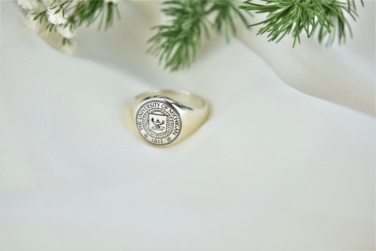 Custom College Class Ring • School Ring • Signet Ring • Graduation Gift • Personalized University Ring • High School Class Ring