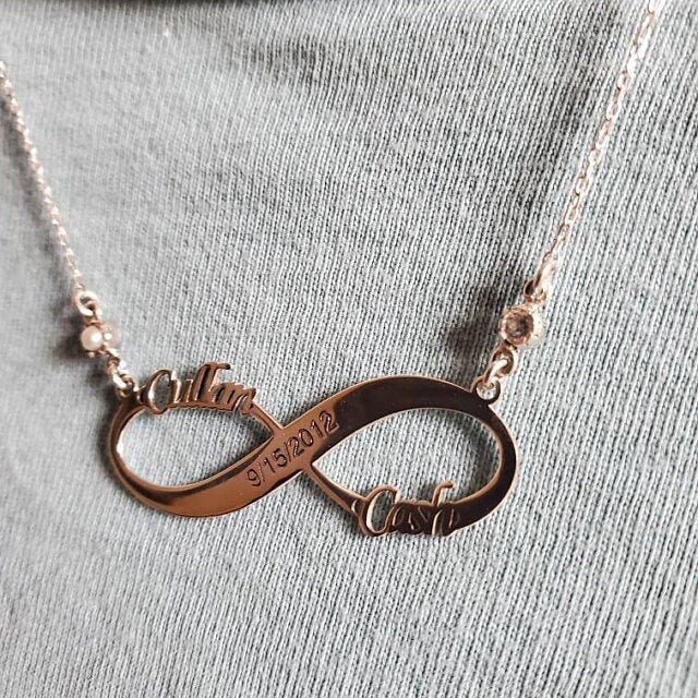 Infinity Name Necklace, Custom Jewelry • Infinity Necklaces with Birthstones • Personalized Infinity Jewelry for Women