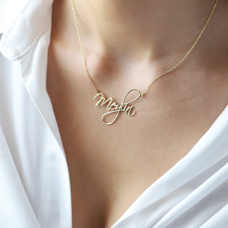 Custom Name Necklace, Personalized Name Necklace, Name Engraved Necklace | 925 Sterling Silver, Gold and Rose Gold