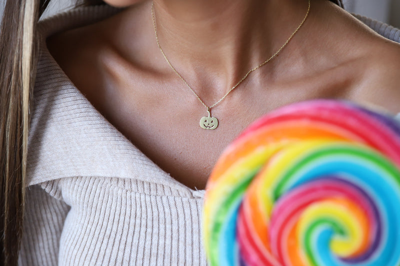 Dainty Pumpkin Halloween Gifts Necklace • Gold, Rose Gold, Sterling Silver Pumpkin Jewelry