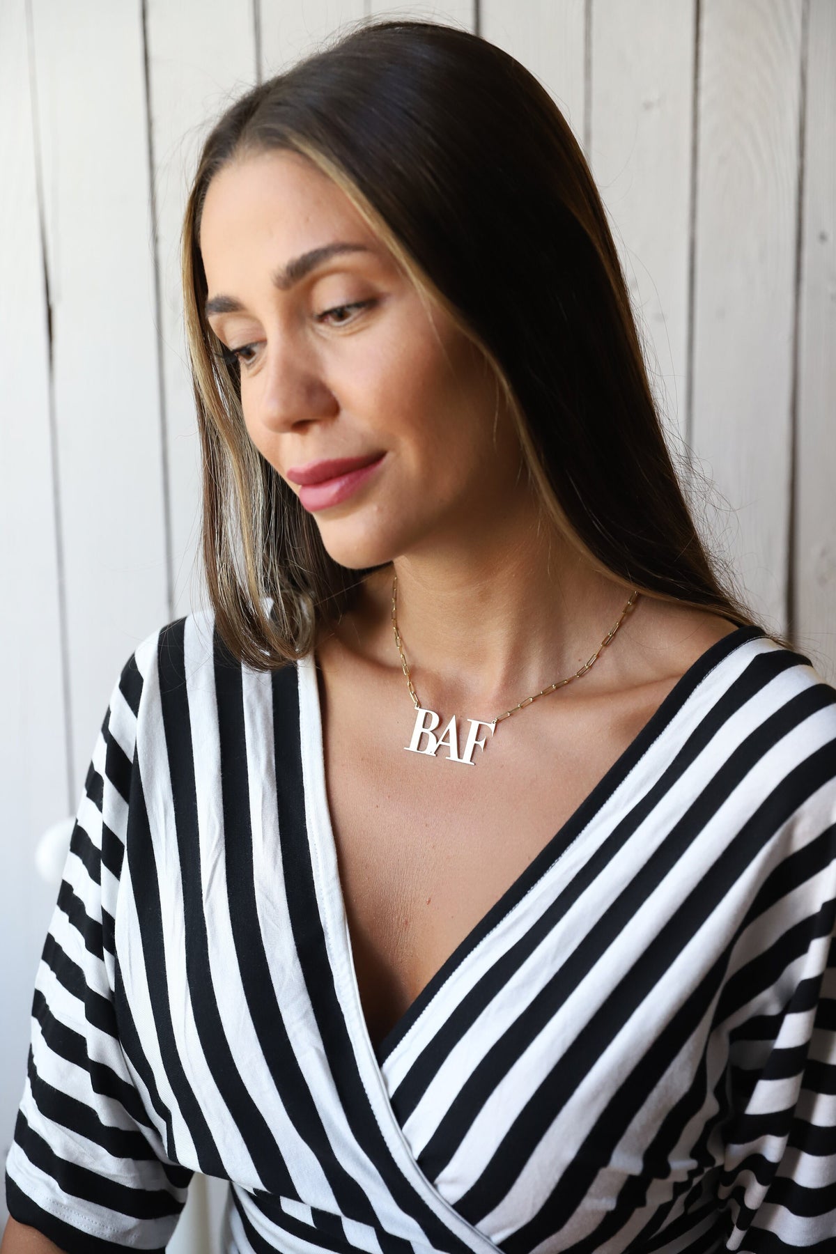 Initial Necklace Gold with Link Chain • Custom Big Letter Silver Necklace • Memorial Minimalist Jewelry