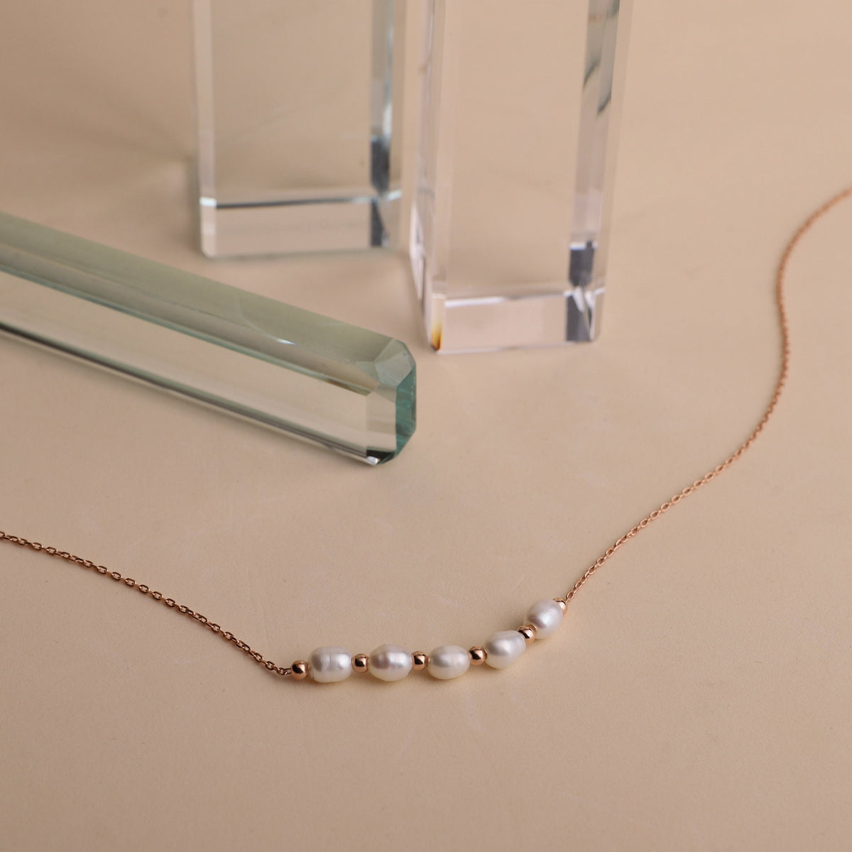 Cute Freshwater Beaded Pearl Necklace, Tiny Pearl Necklace Gold, Rose Gold and Sterling Silver • Dainty Bridesmaid Gifts, Anniversary Gifts