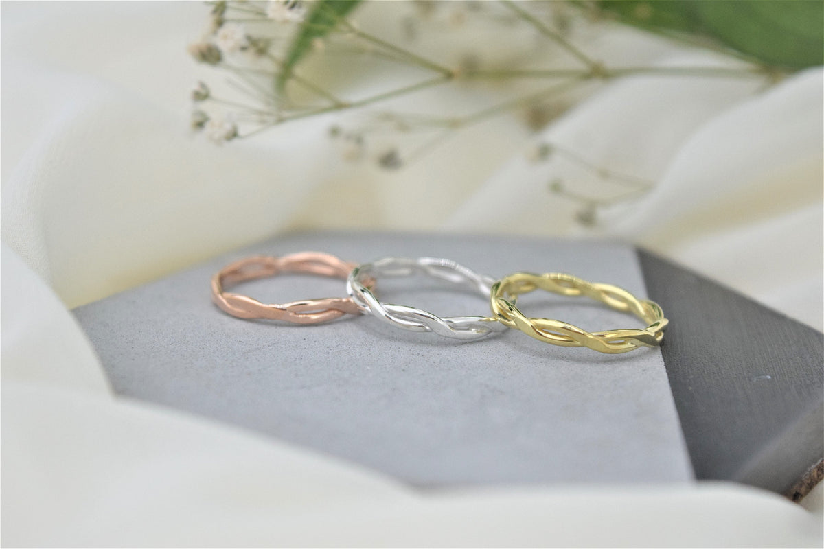 Dainty Twisted Ring Silver for Women, Midi Stackable Rings | Cute Modern Sterling Sterling Rings by NecklaceDreamWorld