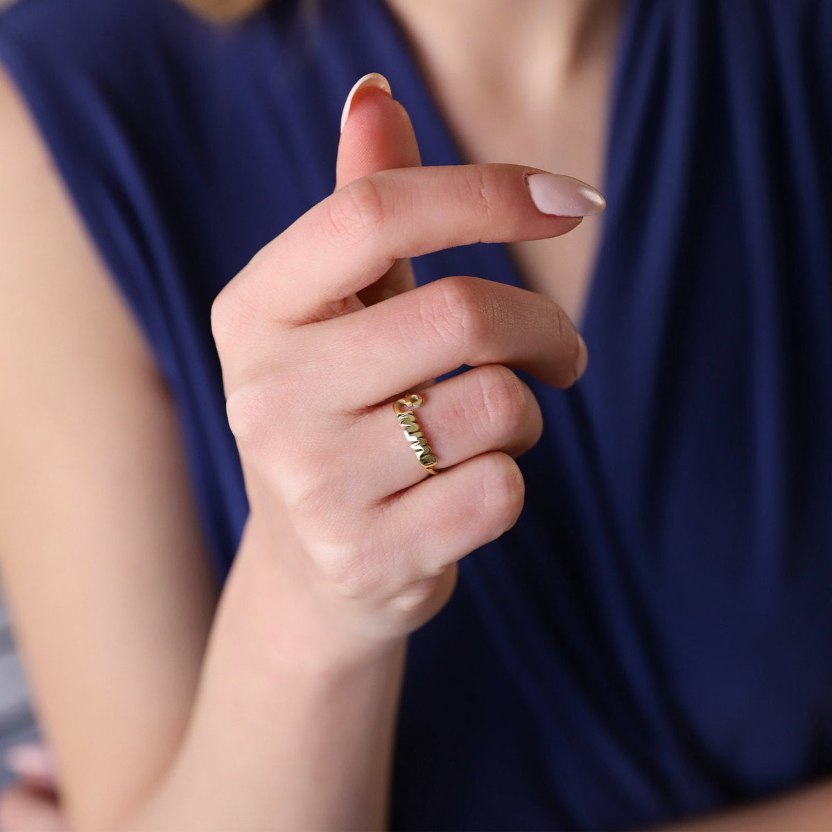 Personalized Name Ring • Dainty Memorial Gold Ring • Minimalist Sterling Silver Ring • Custom Wedding Gift • Anniversary Gift