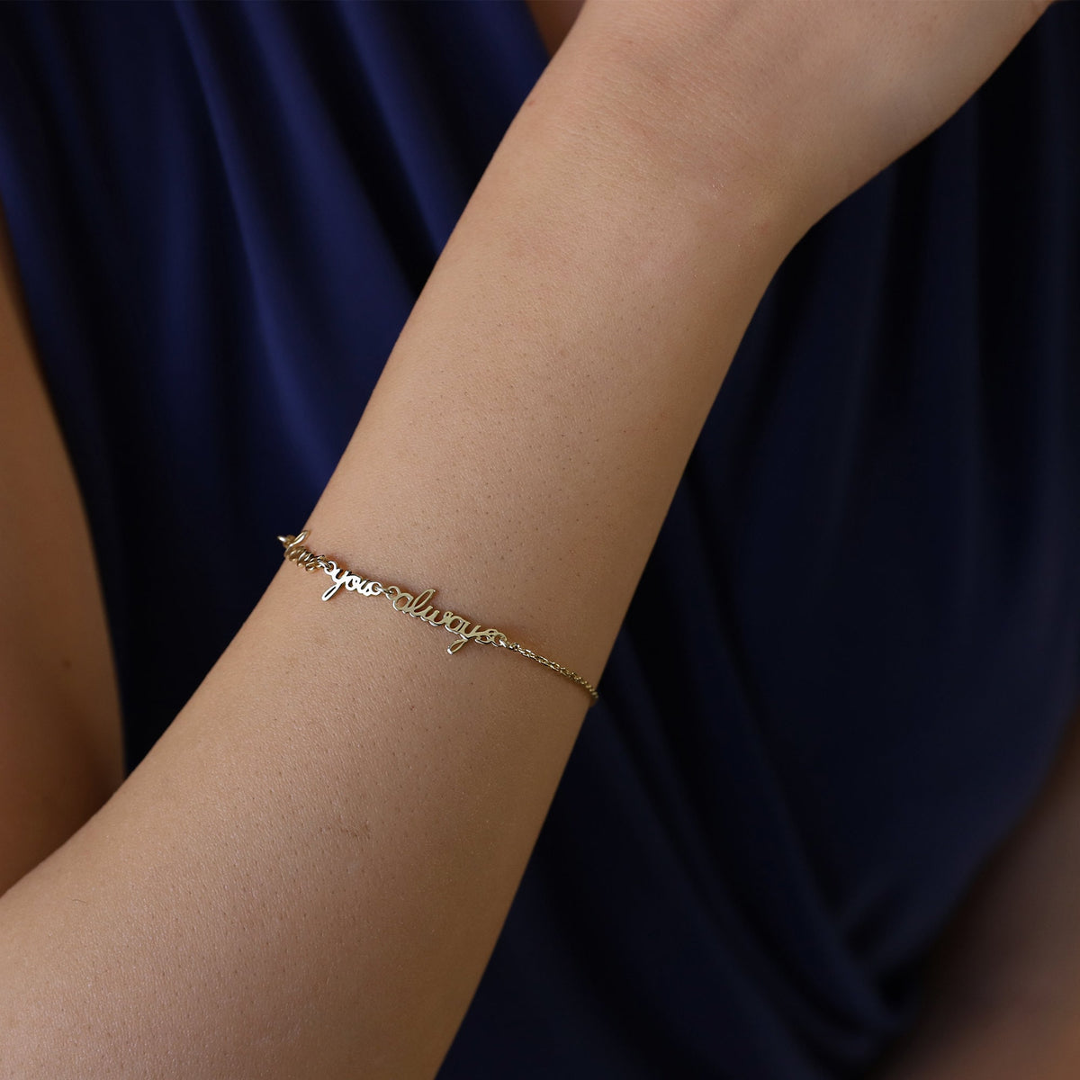 Custom Signature Name Bracelet, Dainty Gold Bracelet | Cute Actual Handwriting Sterling Silver Bracelet | Perfect Jewelry Gifts for Her