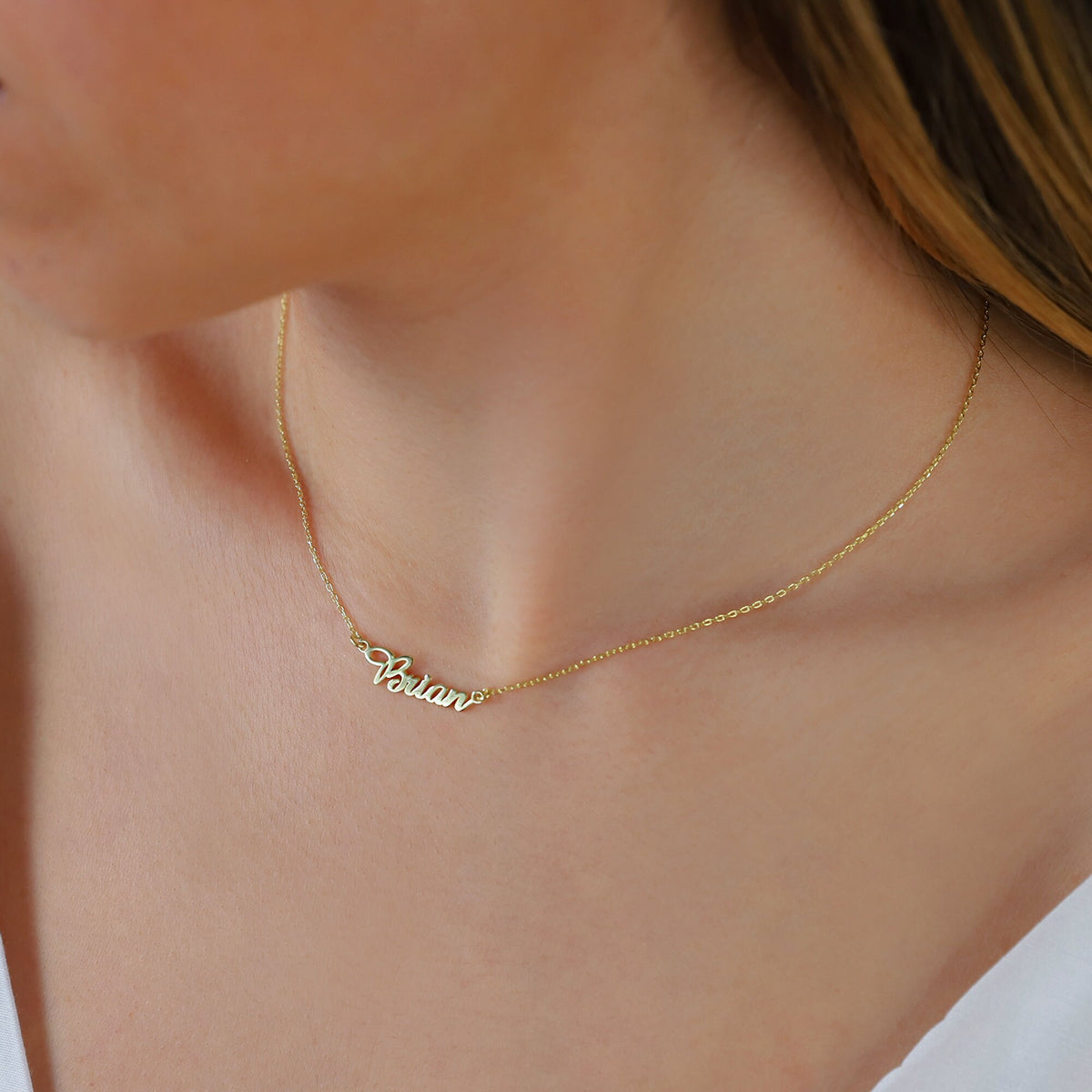 Handmade Memorial Family Multiple Name Necklace • Dainty Gold Double Two Name Necklace with Birthstone • Birthday, Christmas Gifts for Her