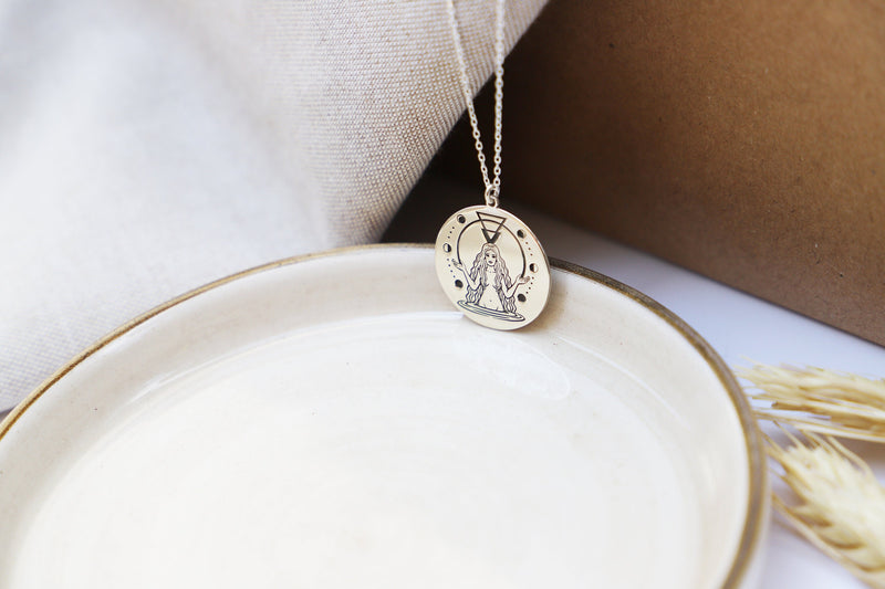 Moon Phase Disk Pendant Necklace, Silver, Gold And Rose Gold • Unique Jewelry • Best Friend Necklace • Memorial Gift • Gift for Wife