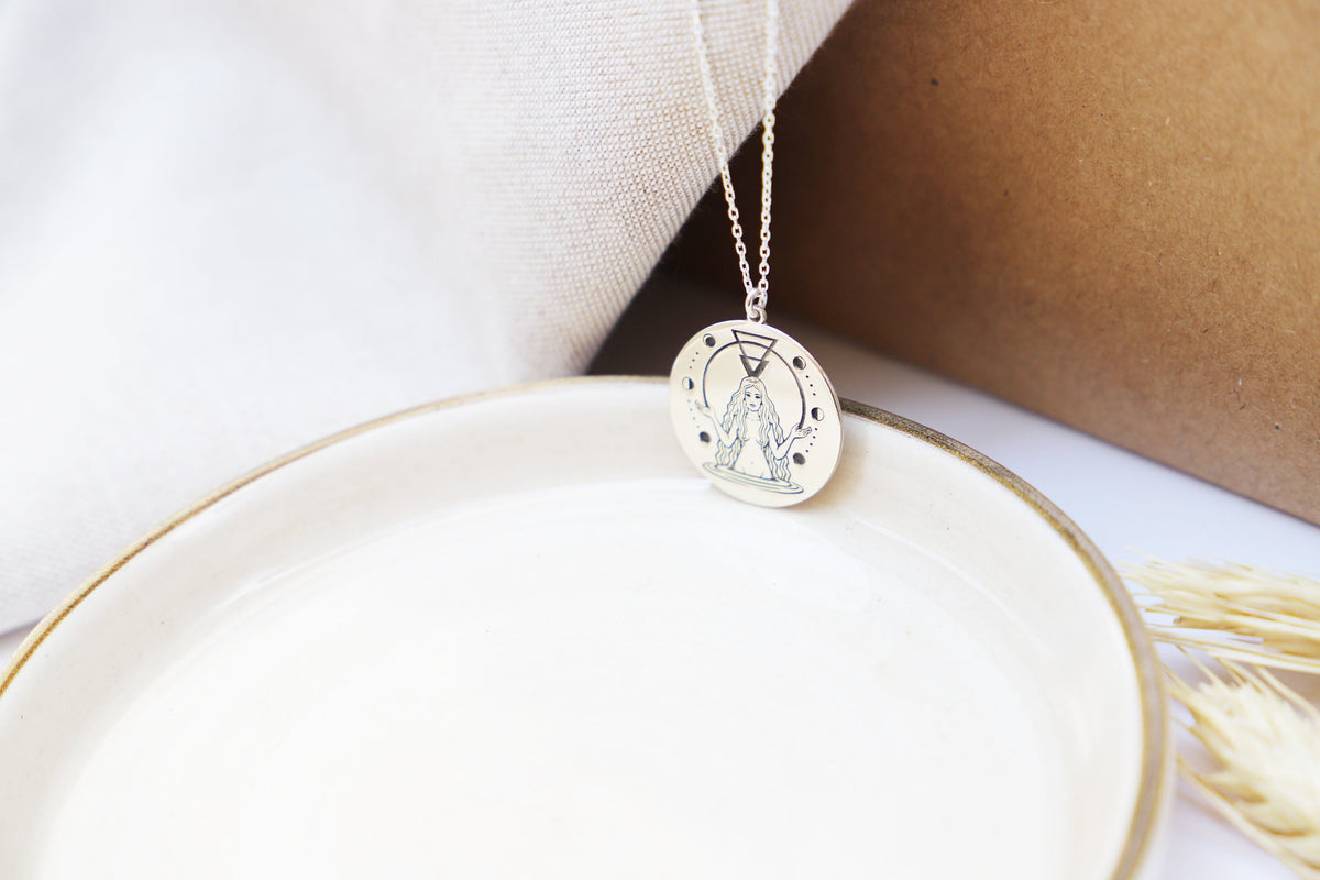 Moon Phase Disk Pendant Necklace, Silver, Gold And Rose Gold • Unique Jewelry • Best Friend Necklace • Memorial Gift • Gift for Wife