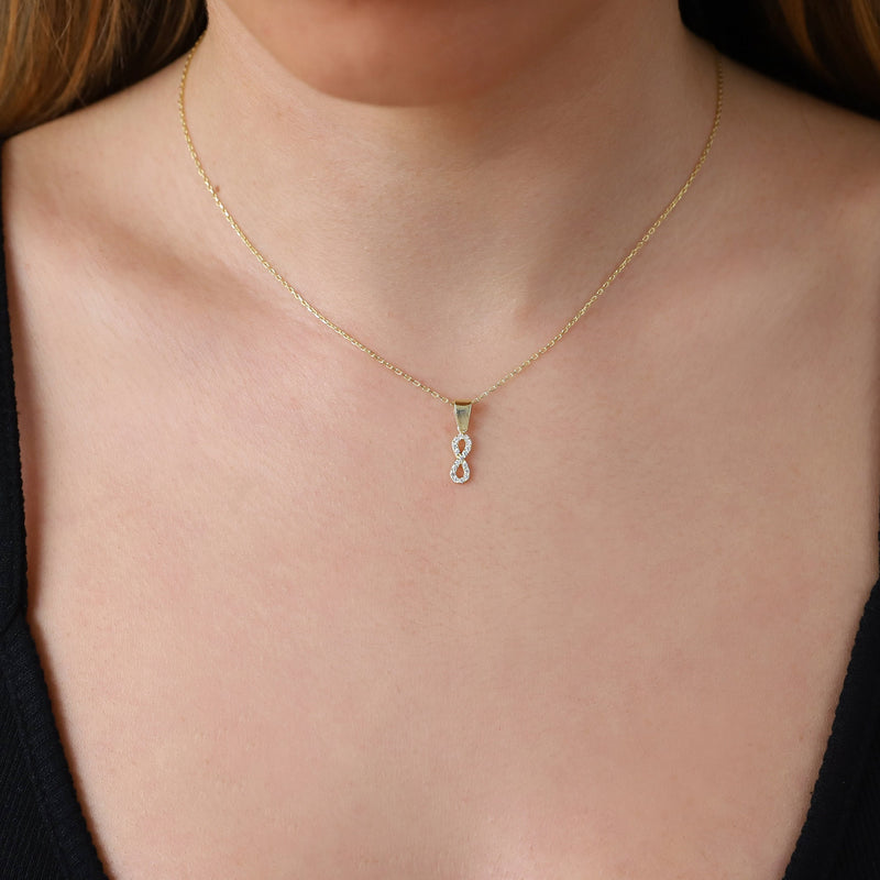 Diamond Infinity Necklace, Cute Charm Infinity Pendant Necklace • Charm for Necklace and Bracelet • CZ Diamond Jewelry by NecklaceDreamWorld