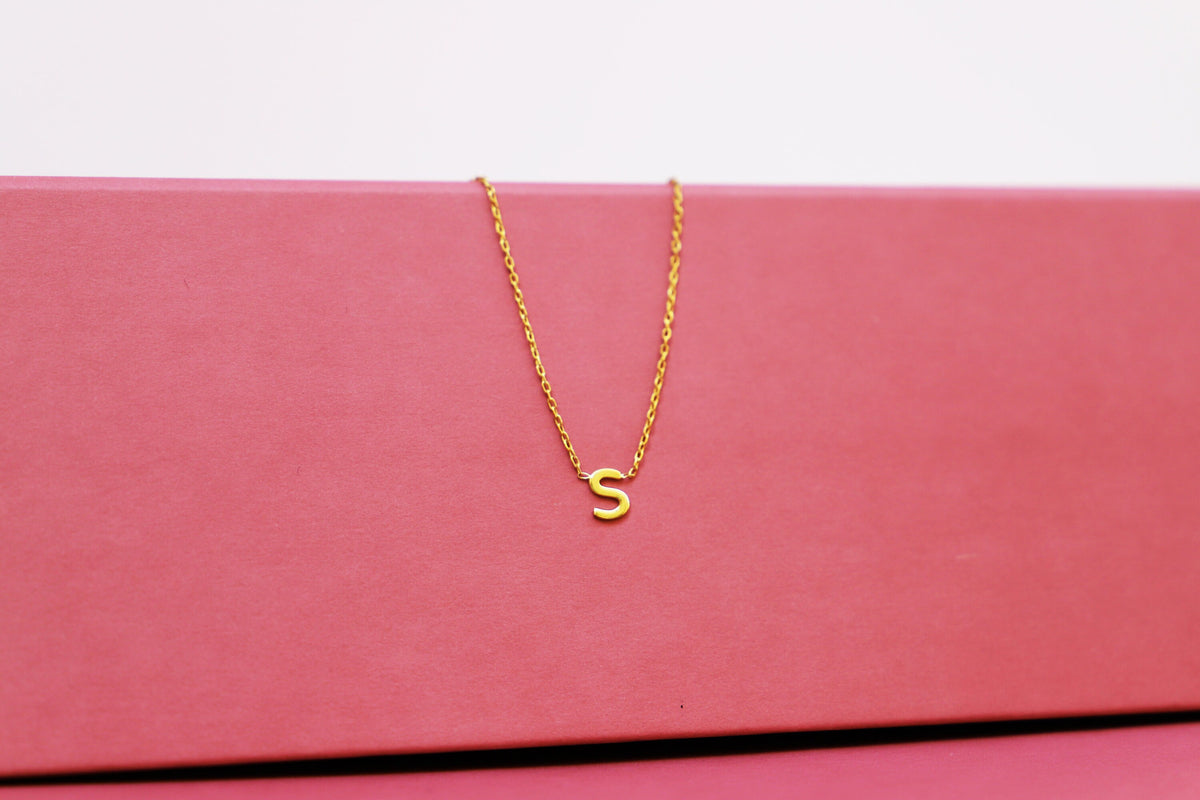 14K Solid Gold Choker Initial Necklace Personalized • Custom Letter Necklace for Women • Real Gold Dainty Birthday Gifts for Her