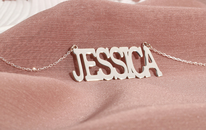 925 Sterling Silver Custom Big Name Necklace, Personalized Jewelry, Big Name Necklace, RnB Style Necklace, Personalized Name Filled Jewelry