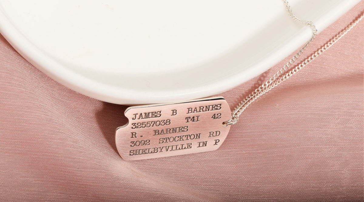 James 'BUCKY' Barnes WWII Military Dog Tags Necklace, Comics Necklace, Winter Soldier Curb Necklace, Avengers Marvel Necklace, Gift For Him