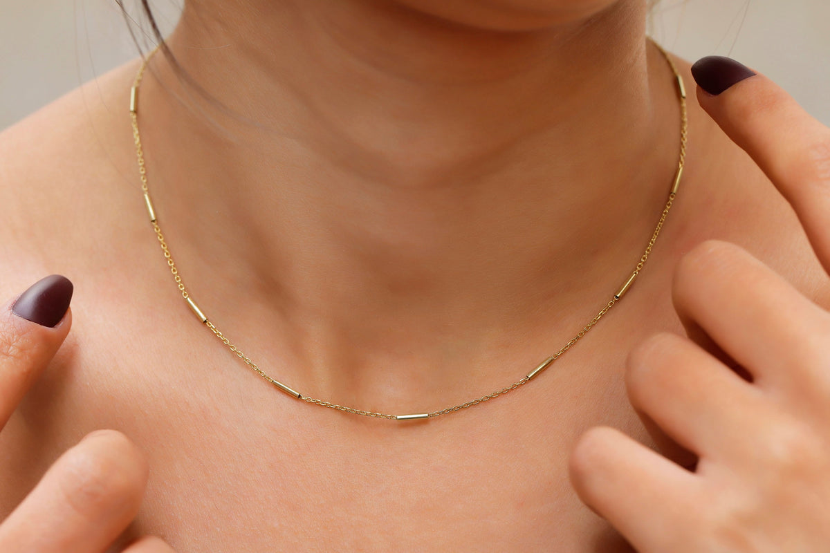 Sweet Chain Choker - Gold or Silver - Basic Gold Chain Necklace - Dainty  Unique Simple Layering Necklace Thin Chain Necklace 14k Gold Filled