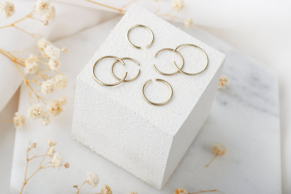 Small Hoop Earrings 14K Gold Filled, Tiny Hoop Earrings, Helix Hoop Piercing, Cartilage and Tragus Hoop Jewelry by NecklaceDreamWorld