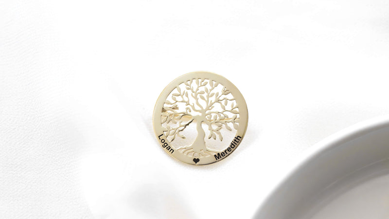Personalized Tree Of Life Brooches • Custom Family Tree Pins • Personalized Jewelry • Custom Handmade Yoga Pin by NecklaceDreamWorld