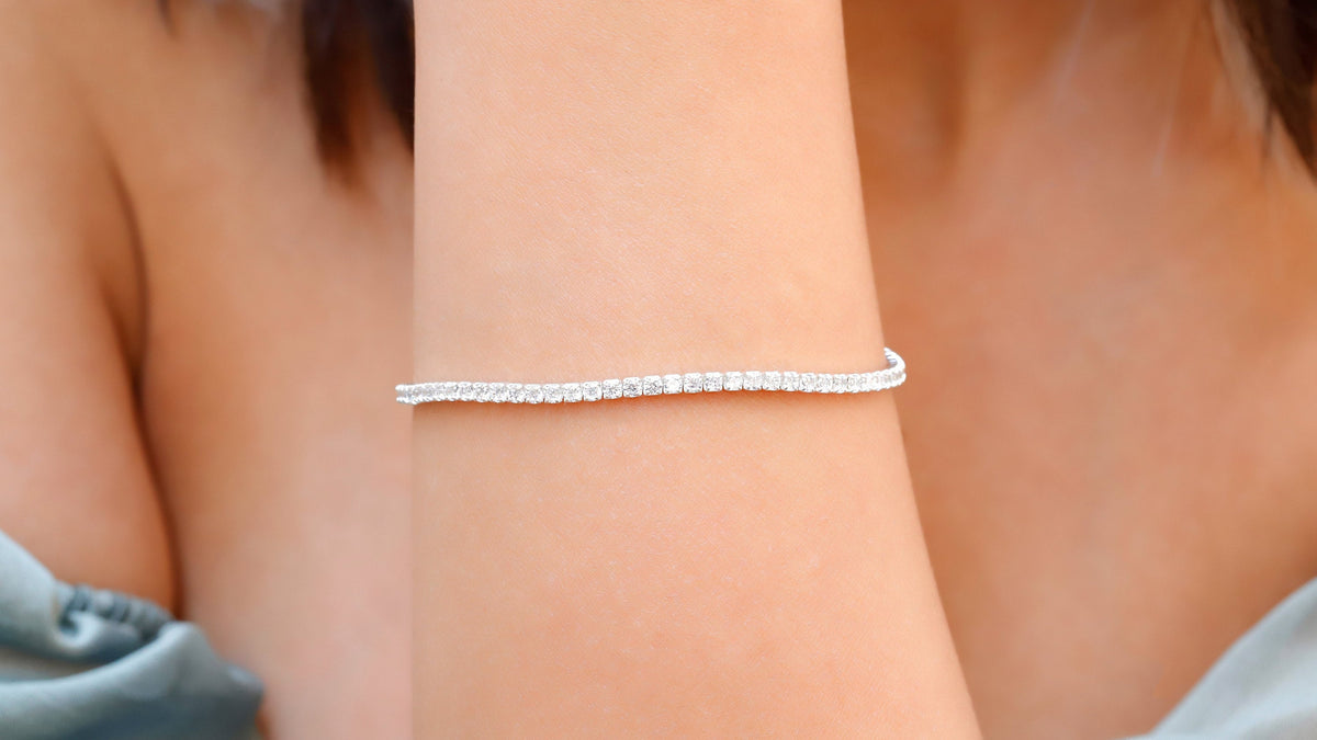 925 Sterling Silver Tennis Bracelets, Couples Bracelet, Dainty Diamond Bracelet, Wedding Jewelry, Bracelets for Women, Bridesmaid Gift