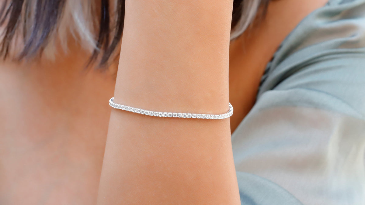 925 Sterling Silver Tennis Bracelets, Couples Bracelet, Dainty Diamond Bracelet, Wedding Jewelry, Bracelets for Women, Bridesmaid Gift