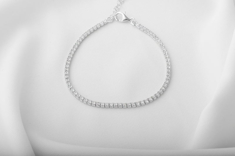 925 Sterling Silver Tennis Bracelets, Couples Bracelet, Dainty Diamond Bracelet, Wedding Jewelry, Bracelets for Women, Bridesmaid Gift